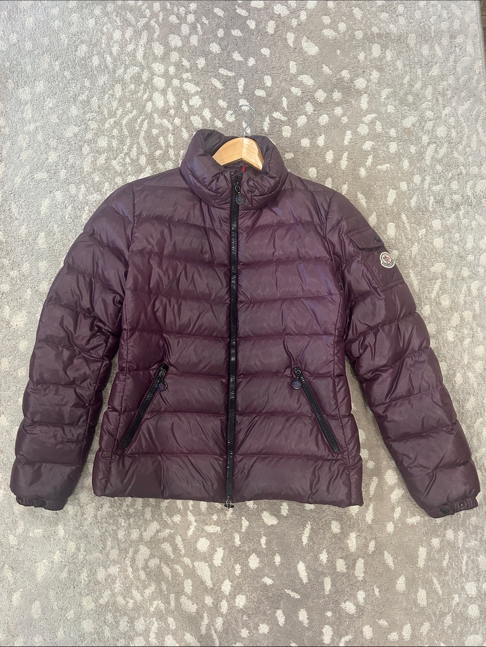 Moncler Deep Wine Quilted Down Jacket Authentic